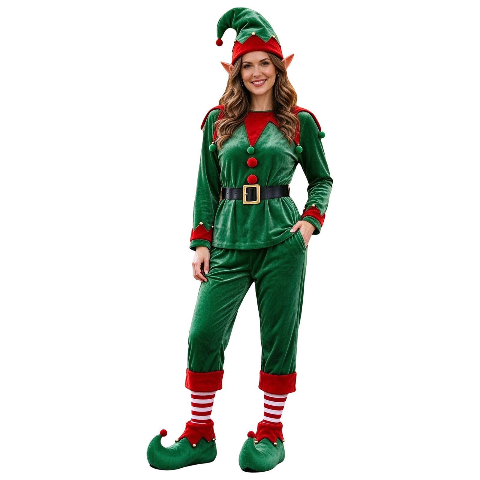 Unisex Xmas Velvet Elf Outfit  - đánh giá và giá Women Shoes Xxl