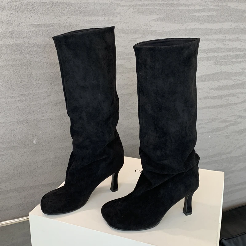 Bốt nữ cao đến đầu gối mũi trò - đánh giá và giá Knee High Boots Women