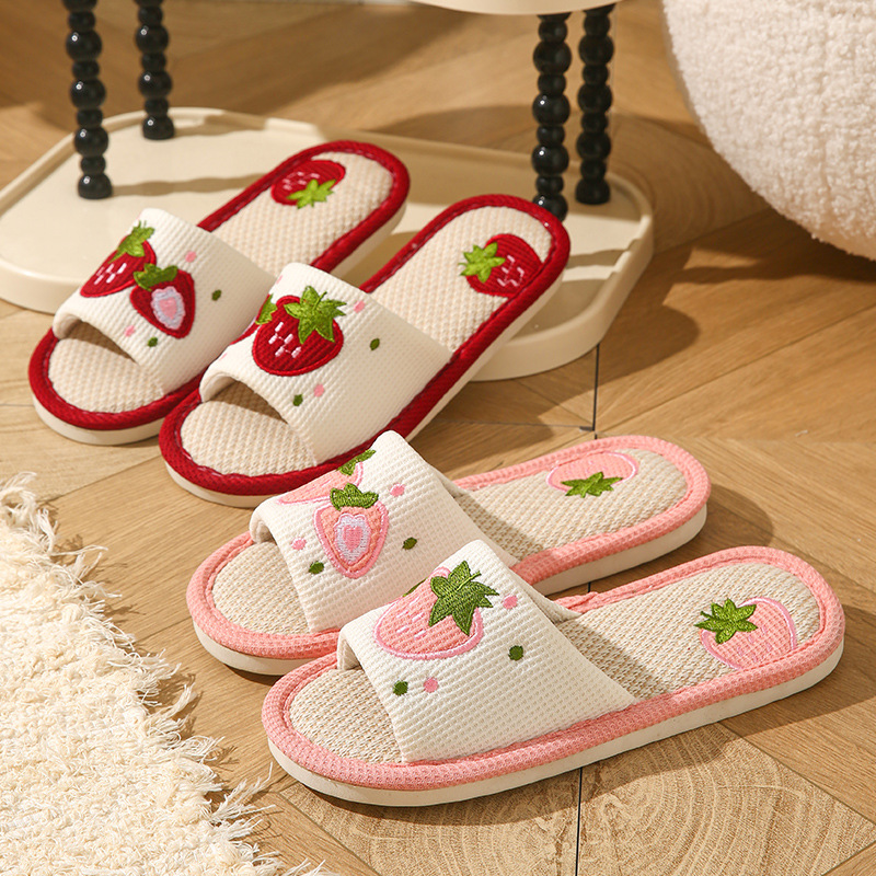 Strawberry Linen Women Slipper - đánh giá và giá Mule Slip On