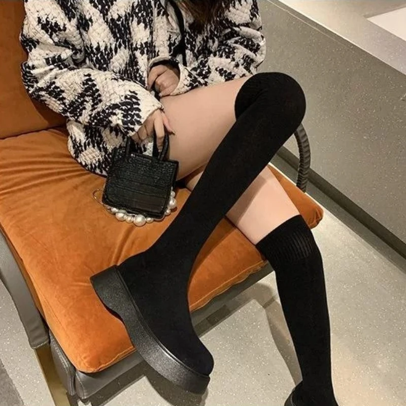 Women's Thick Sole Knee-High E - đánh giá và giá Sock Boot Women