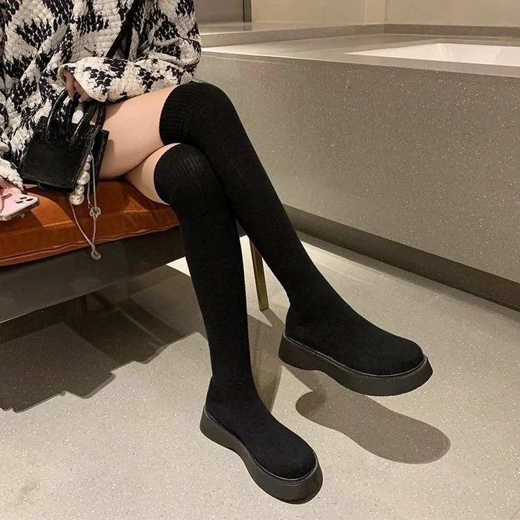 Women's Thick Sole Knee-High E - đánh giá và giá Sock Boot Women
