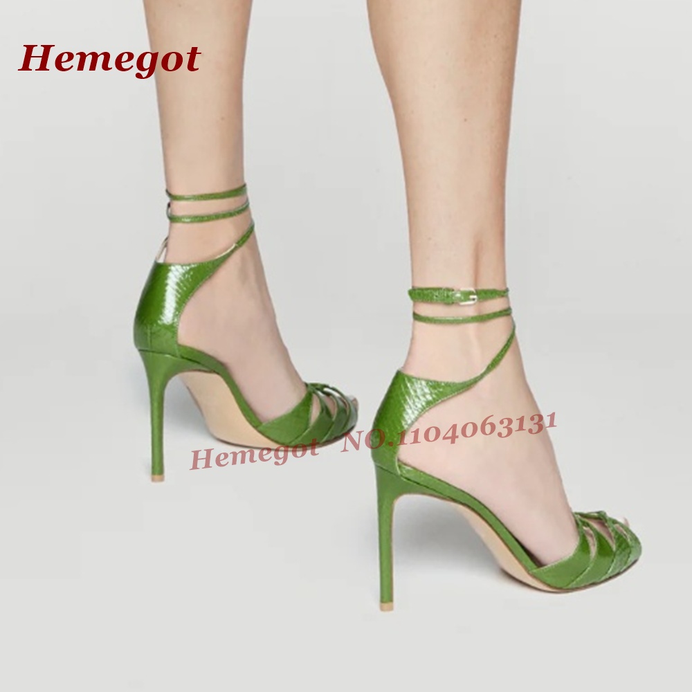 Green Croc-Pattern Strappy San - đánh giá và giá Women'S Shoes Clogs